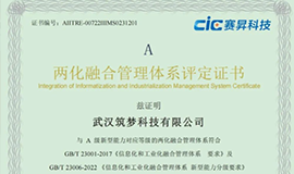 好消息！筑夢科技獲得兩化融合管理體系評定證書