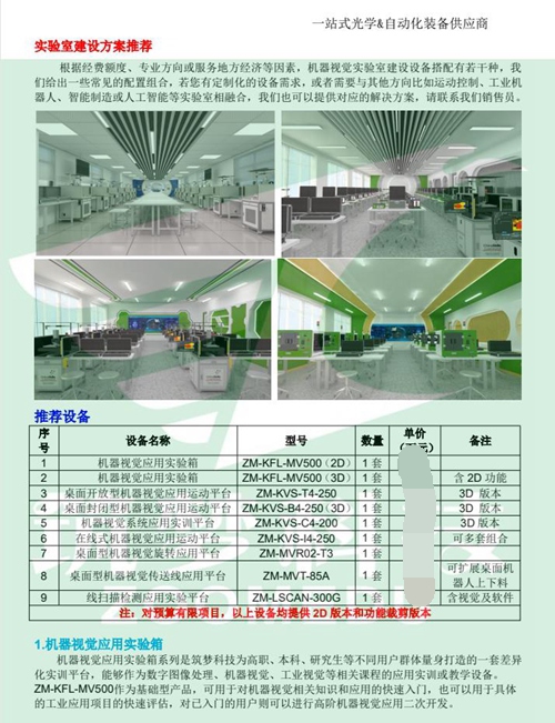 機器視覺實驗室建設方案（本科）
